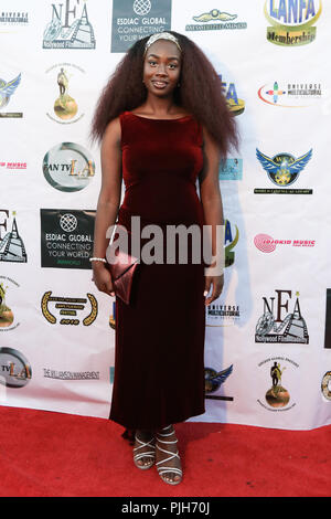 Tapis rouge à la 6e L​ANFA International Film Festival, qui a eu lieu au Miracle Theatre à Inglewood, Californie. Comprend : Aaliyah Muse Où : Inglewood, California, United States Quand : 05 août 2018 Credit : Sheri Determan/WENN.com Banque D'Images