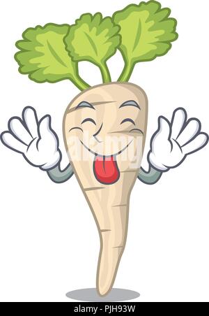 Langue, produits frais bio légumes panais style cartoon Illustration de Vecteur