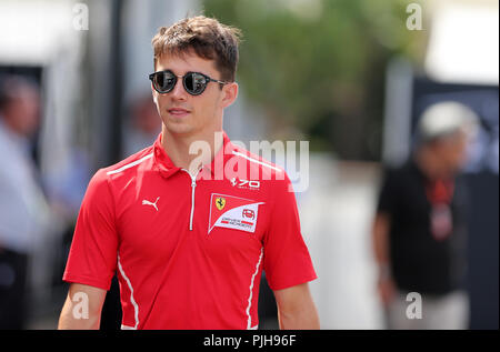 Charles Leclerc de Monaco et Ferrari dans le paddock durant le Grand Prix de Formule 1 de l'Italie Banque D'Images
