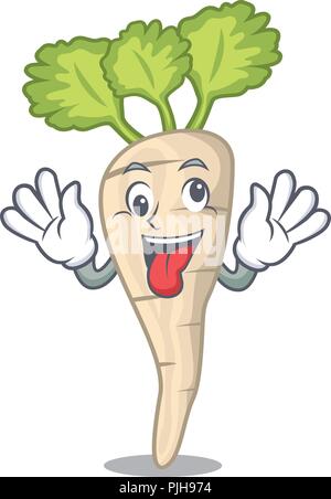 Produits frais bio légumes panais fou style cartoon Illustration de Vecteur