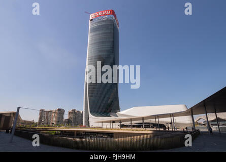 Zaha Hadid Architects, nouveau Tour Generali, 2017 - gratte-ciel torsadée en forme organique, immeuble, quartier Citylife, Milan, Italie, extérieur Banque D'Images