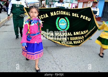 Virgen de la Candelaria - Carnaval à Huaraz. Département d'Ancash au Pérou. Banque D'Images