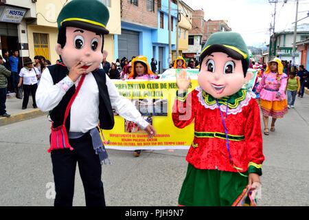 Virgen de la Candelaria - Carnaval à Huaraz. Département d'Ancash au Pérou. Banque D'Images