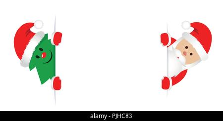 Ok computer sapin et père Noël avec red caps vector illustration EPS10 Illustration de Vecteur