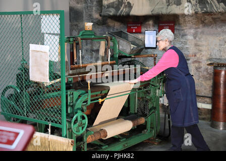 Travaux publics verdoyants, un moulin restauré montrant les étapes de la section locale 19ème-20ème siècle la production de jute, une industrie énorme à Dundee, en Ecosse, Royaume-Uni, Tayside Banque D'Images