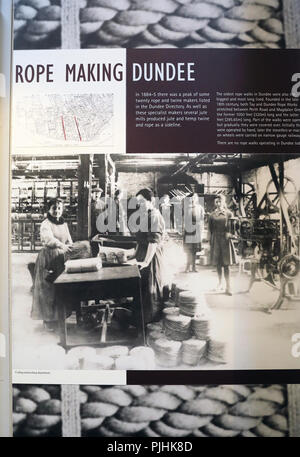 Travaux publics verdoyants, un moulin restauré montrant les étapes de la section locale 19ème-20ème siècle la production de jute, une industrie énorme à Dundee, en Ecosse, Royaume-Uni, Tayside Banque D'Images