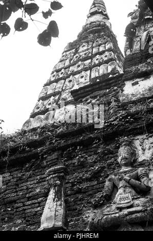 La Photographie noir et blanc : attractions historiques et sites historiques en Thaïlande / sites historiques dans la province de Chiang Mai est la deuxième plus grande Banque D'Images