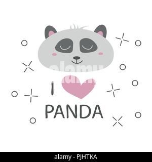 Panda t-shirt design with cute panda bear vector design Illustration de Vecteur