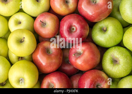 La Golden Delicious, Gala et pommes Granny Smith Banque D'Images