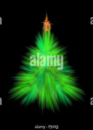 Illustration avec l'arbre de Noël de la scène dans le style graphique fractale Banque D'Images