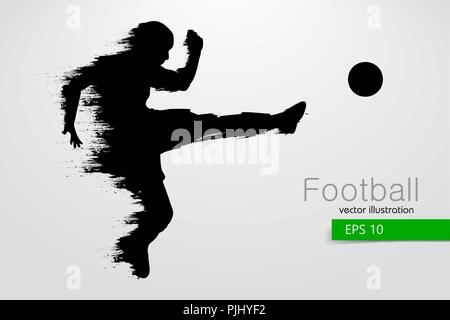 Silhouette d'un joueur de football. Le texte et le fond sur un calque séparé, la couleur peut être changée en un clic. Vector illustration Illustration de Vecteur