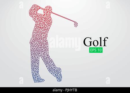 Silhouette d'un joueur de golf. Arrière-plan et le texte sur un calque séparé, la couleur peut être changée en un clic. Vector illustration Illustration de Vecteur