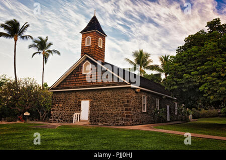 J'Keawala Congregational Church fondée en 1832 sur l'île de Maui. Banque D'Images