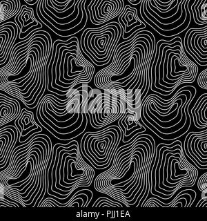 La carte des hauteurs, contour blanc sur noir Illustration de Vecteur