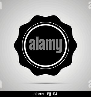 Vintage label garanti, simple icône noire sur gris Illustration de Vecteur