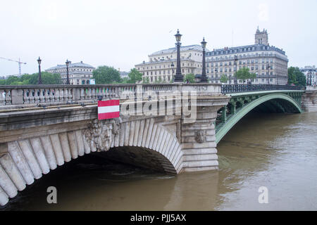 France, Paris, Seine River flood (2 juin 2016) Banque D'Images