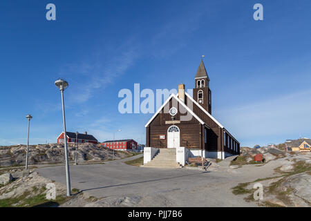 L'église de Sion à Ilulissat, Groenland. Banque D'Images