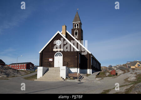 L'église de Sion à Ilulissat, Groenland. Banque D'Images