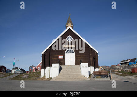 L'église de Sion à Ilulissat, Groenland. Banque D'Images