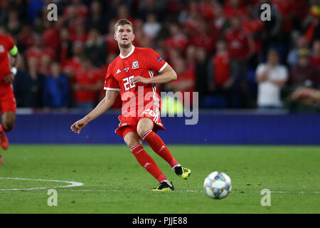 Cardifff, UK. 6 septembre 2018. Chris Mepham du Pays de Galles en action.Nations UEFA League, Pays de Galles v République d'Irlande au Cardiff City Stadium de Cardiff , Nouvelle-Galles du Sud le jeudi 6 septembre 2018. Photo par Andrew Verger/Alamy Live News Banque D'Images