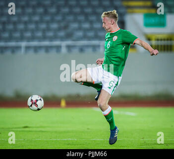 Mitrovica, au Kosovo. 7 septembre 2018. Henry Charsley de République d'Irlande en action Crédit : Nikola Krstic/Alamy Live News Banque D'Images