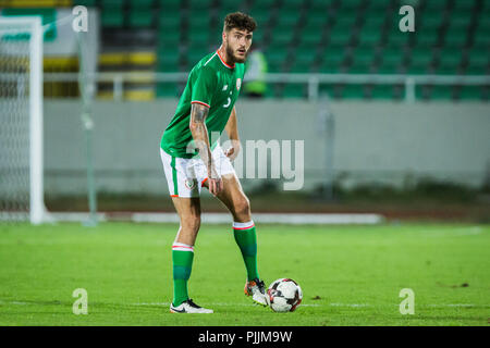 Mitrovica, au Kosovo. 7 septembre 2018. Ryan Sweeney de République d'Irlande en action Crédit : Nikola Krstic/Alamy Live News Banque D'Images