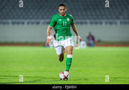 Mitrovica, au Kosovo. 7 septembre 2018. Jake Mulraney de République d'Irlande en action Crédit : Nikola Krstic/Alamy Live News Banque D'Images