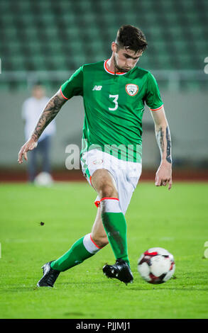 De Mitrovica, au Kosovo. 7 septembre 2018. En vertu de l'UEFA 21 championnat d'Apply, Kosovo U21 contre République d'Irlande U21 ; Corey Whelan de République d'Irlande vient de l'avant sur la balle : Action Crédit Plus Sport Images/Alamy Live News Banque D'Images