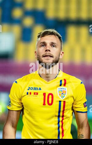 Ploiesti, Roumanie. 7 septembre 2018. Alexandru Maxim # 10 (Roumanie) au cours de l'UEFA Ligue de soccer, Nations Unies, 2019 Tournoi final, match entre les équipes nationales de Roumanie (ROU) et le Monténégro (MNE) à Ilie Oana Stadium, Ploiesti, Roumanie ROU. Foto : Catalin Soare Crédit : Cronos/Alamy Live News Banque D'Images