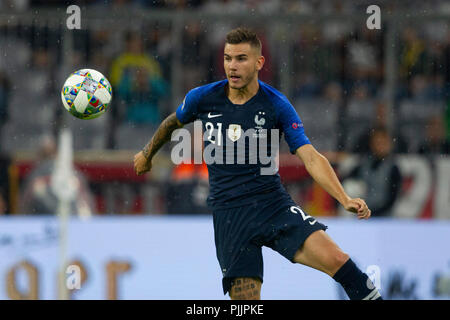 Munich, Allemagne. 06 Sep, 2018. Lucas HERNANDEZ (#  21, FRA). Soccer Laenderspiel, Allemagne (GER) - France (FRA) 0 : 0, Ligue de l'UEFA, la saison 2018/2019, le 09/06/2018 à Muenchen/ALLIANZARENA/Allemagne. Note de rédaction : DFB règlement interdit toute utilisation des photographies comme des séquences d'images et/ou quasi-vidéo. ¬ | Conditions de crédit dans le monde entier : dpa/Alamy Live News Banque D'Images