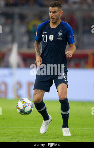 Munich, Allemagne. 06 Sep, 2018. Lucas HERNANDEZ (#  21, FRA). Soccer Laenderspiel, Allemagne (GER) - France (FRA) 0 : 0, Ligue de l'UEFA, la saison 2018/2019, le 09/06/2018 à Muenchen/ALLIANZARENA/Allemagne. Note de rédaction : DFB règlement interdit toute utilisation des photographies comme des séquences d'images et/ou quasi-vidéo. ¬ | Conditions de crédit dans le monde entier : dpa/Alamy Live News Banque D'Images