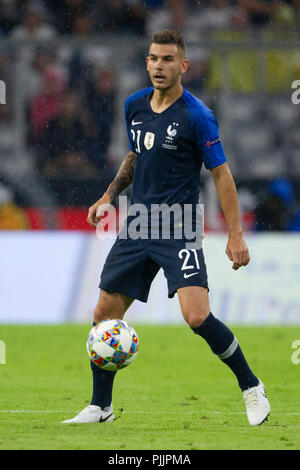 Munich, Allemagne. 06 Sep, 2018. Lucas HERNANDEZ (#  21, FRA). Soccer Laenderspiel, Allemagne (GER) - France (FRA) 0 : 0, Ligue de l'UEFA, la saison 2018/2019, le 09/06/2018 à Muenchen/ALLIANZARENA/Allemagne. Note de rédaction : DFB règlement interdit toute utilisation des photographies comme des séquences d'images et/ou quasi-vidéo. ¬ | Conditions de crédit dans le monde entier : dpa/Alamy Live News Banque D'Images