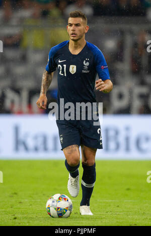 Munich, Allemagne. 06 Sep, 2018. Lucas HERNANDEZ (#  21, FRA). Soccer Laenderspiel, Allemagne (GER) - France (FRA) 0 : 0, Ligue de l'UEFA, la saison 2018/2019, le 09/06/2018 à Muenchen/ALLIANZARENA/Allemagne. Note de rédaction : DFB règlement interdit toute utilisation des photographies comme des séquences d'images et/ou quasi-vidéo. ¬ | Conditions de crédit dans le monde entier : dpa/Alamy Live News Banque D'Images