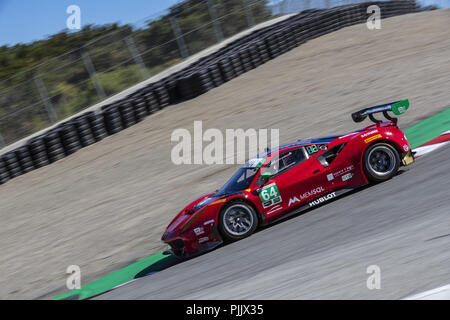 Salinas, Californie, USA. Sep 7, 2018. La Scuderia Ferrari 458 Italia voiture Corsa pratique pour l'Amérique du Nord tire à 250 WeatherTech Raceway Laguna Seca à Salinas, en Californie. Crédit : Walter G Arce Sr Asp Inc/ASP/ZUMA/Alamy Fil Live News Banque D'Images