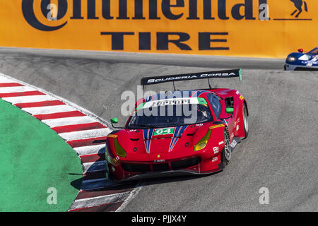 Salinas, Californie, USA. Sep 7, 2018. La Scuderia Ferrari 458 Italia voiture Corsa pratique pour l'Amérique du Nord tire à 250 WeatherTech Raceway Laguna Seca à Salinas, en Californie. Crédit : Walter G Arce Sr Asp Inc/ASP/ZUMA/Alamy Fil Live News Banque D'Images