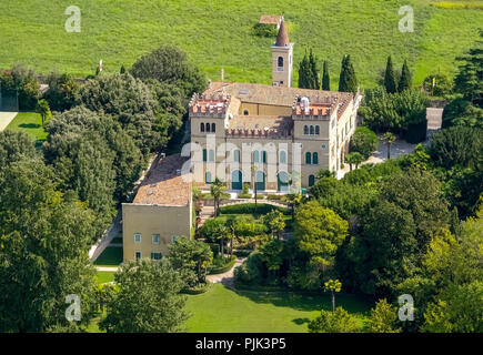 Vue aérienne, le lac de Garde, Lago di Garda, Gralaoni pralesi-palais-cisano, au nord de l'Italie, Vénétie, Italie Banque D'Images