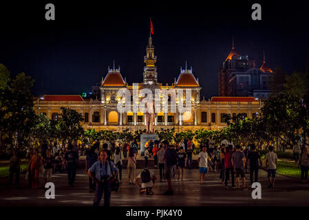 L'Asie, l'Asie du Sud-Est, Sud Vietnam, Vietnam, Saigon, Ho Chi Minh Ville, l'hôtel de ville Banque D'Images