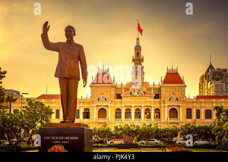 L'Asie, l'Asie du Sud-Est, Sud Vietnam, Vietnam, Saigon, Ho Chi Minh Ville, l'hôtel de ville Banque D'Images