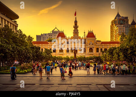 L'Asie, l'Asie du Sud-Est, Sud Vietnam, Vietnam, Saigon, Ho Chi Minh Ville, l'hôtel de ville Banque D'Images