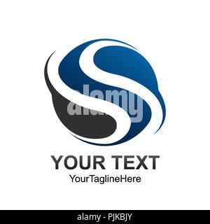 Lettre s conception de logo couleur modèle cercle bleu gris logo Swoosh sur la société d'affaires et de l'identité. Résumé de l'élément initial s logo de l'alphabet. Illustration de Vecteur