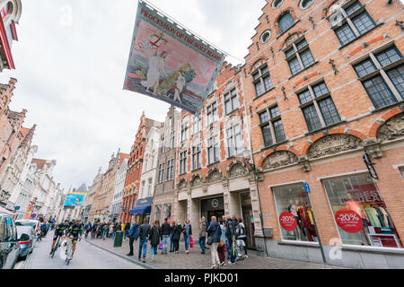 Brugge, APR 28 : belle vue sur la rue de la ville on APR 28, 2018 à Brugge, Beligum Banque D'Images