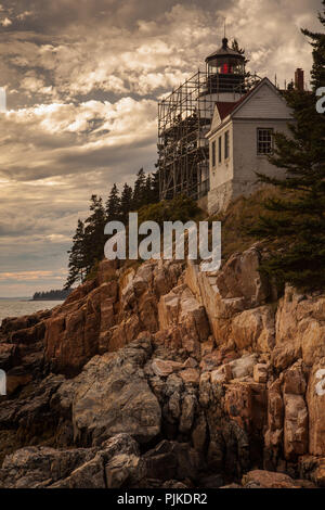 Bass Harbor Head Lighthouse beim Sonnenuntergang Banque D'Images