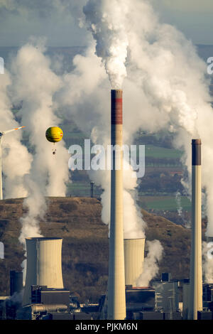 Ballon à gaz Uniper Kraftwerke GmbH Scholven power plant, ancien F.SUR Scholven power plant, Gladbeck, Ruhr, Rhénanie du Nord-Westphalie, Allemagne Banque D'Images