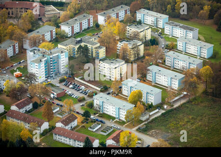 VONOVIA Rénovation immeuble de grande hauteur et de règlement, le logement social Narzissenstraße, location d'appartements, de la Ruhr, Bochum, Rhénanie du Nord-Westphalie, Allemagne Banque D'Images