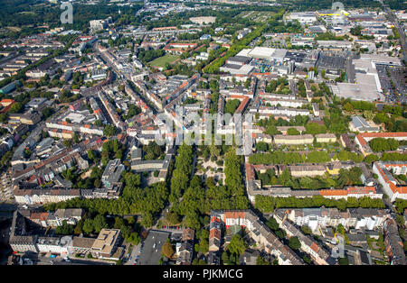 Vue aérienne, Nordpark, Mallinckrodtstrasse, Nordstadt, Dortmund, Ruhr, Rhénanie du Nord-Westphalie, Allemagne Banque D'Images