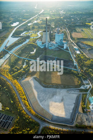 Vue aérienne, RWE Power AG Gersteinwerk, centrale électrique alimentée au charbon, énergie fossile, Rwe Innogy, Werne, Ruhr, Rhénanie du Nord-Westphalie, Allemagne Banque D'Images