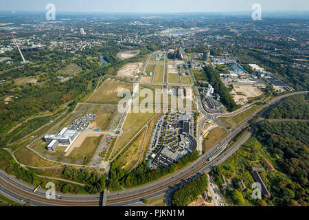 Vue aérienne, Phoenix West, zone industrielle, centre de la technologie de Dortmund, ancien steel works Hoesch, Dortmund, Ruhr, Rhénanie du Nord-Westphalie, Allemagne Banque D'Images