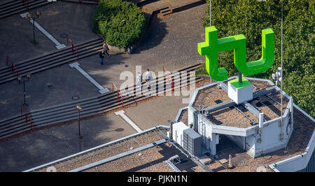 Vue aérienne, Campus de l'Université de Dortmund, emblème de l'Université technique de Dortmund, Dortmund, Ruhr, Rhénanie du Nord-Westphalie, Allemagne Banque D'Images