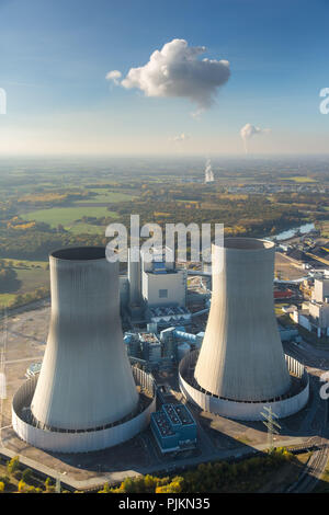 Vue aérienne, Westfalen Power Station, RWE INNOGY, puissance, centrale à charbon, ex-« EMPORTEZ, centrale nucléaire, Hamm, Ruhr, Rhénanie du Nord-Westphalie, Allemagne Banque D'Images