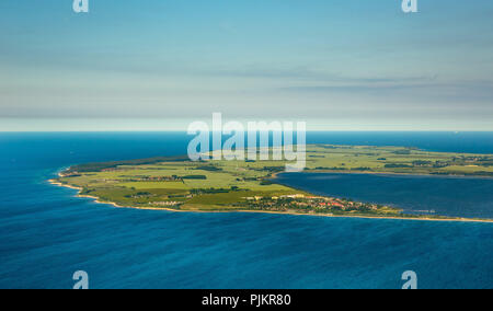 Vue depuis le nord de l'île de Hiddensee, l'île de Hiddensee, côte de la mer Baltique, Mecklembourg-Poméranie occidentale, Basse-Saxe, Rhénanie-Palatinat, Allemagne Banque D'Images